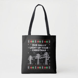Lineman Weihnachten Unsere Bälle leuchten auf Tasche