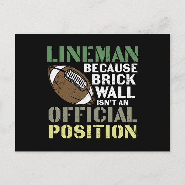 Lineman Weil Quarterbacks Postkarte (Vorderseite)