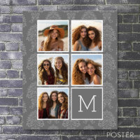 Linen and Gray Instagram 5 Photo Collage Monogram