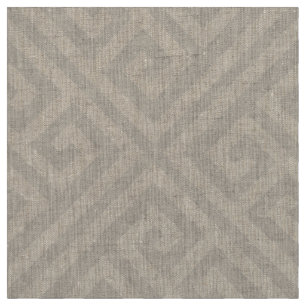Linen Beige griechischer Schlüssel großen Umfang Stoff