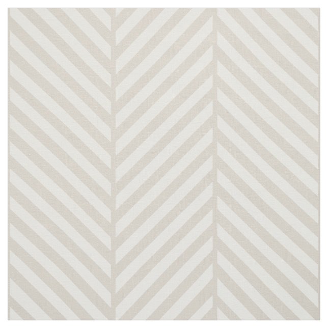 Linen Beige Herringbone Große Skala Stoff (Muster)