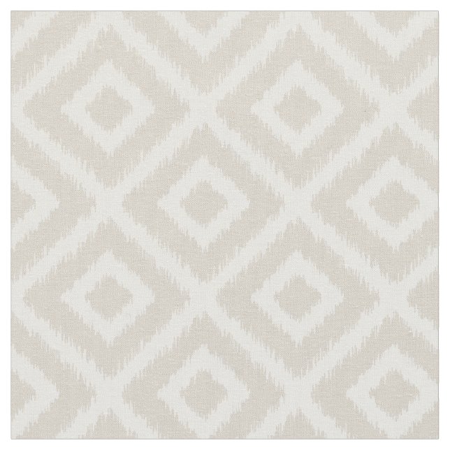 Linen Beige Ikat Diamonds Stoff (Nahaufnahme)