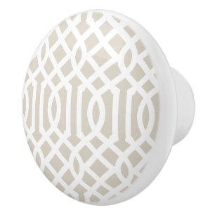 Linen Beige Trellis Keramikknauf