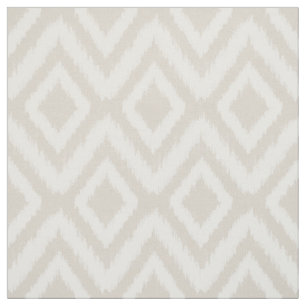 Linen Beige Tribal Ikat Zickzack Stoff