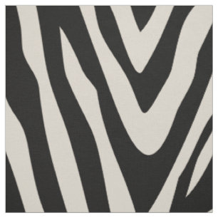 Linen Beige und schwarz Zebra drucken Große Skala Stoff