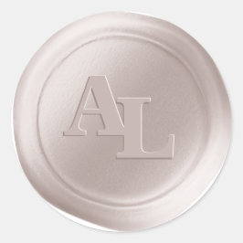 Linen Beige Wax Siegel Monogram Wedding Stickers