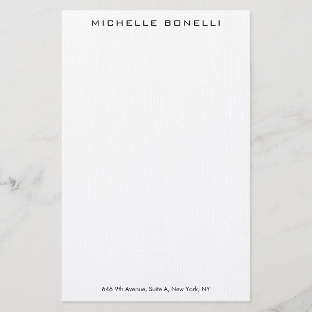 Linen beruflich elegant modern minimalistisch briefpapier (Vorderseite)