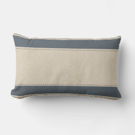 Linen Blue Stripes Stitch Effekt Pillow Lendenkissen