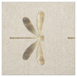 Linen Gold Dragonfly Muster Stoff