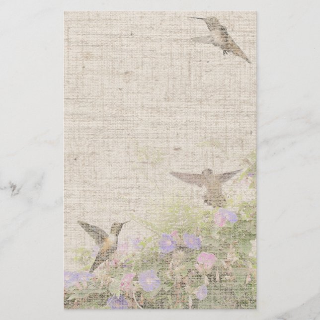 Linen Hummingbird Stationierung Briefpapier (Vorderseite)