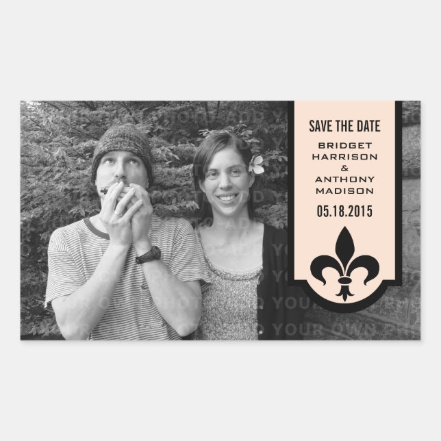Linen Lilie Banner Save the Date Stickers (Vorderseite)