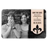 Linen Lilie Banner Speichern Sie das Date Magnet