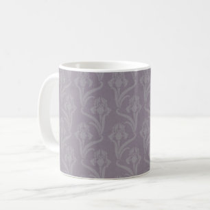 Linen-Look Art Nouveau Irises Coffee Tasse