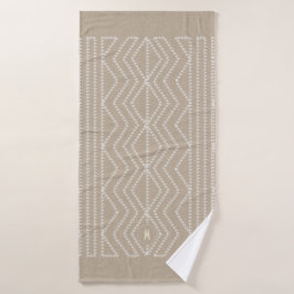 Linen Look Geometrische Pfeile Mit Monogramm Badehandtuch