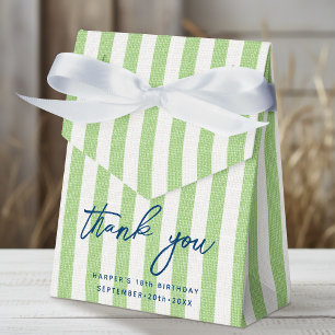 Linen Look Strichen Geburtstag Danke, grünes Party Geschenkschachtel