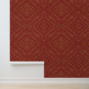 Linen Luxus Moderne Burgundy Gold Collection Tapete