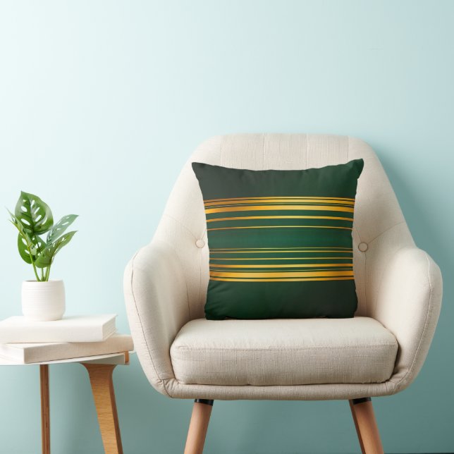Linen Luxus Trendy Green Gold Texture Collection Kissen (Stuhl )