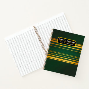 Linen Luxus Trendy Green Gold Texture Collection Notizbuch