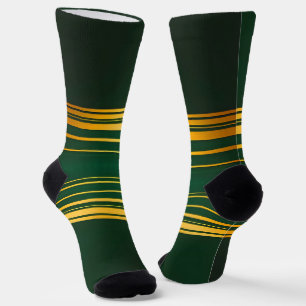 Linen Luxus Trendy Green Gold Texture Collection Socken