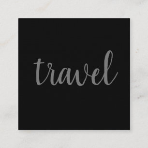 Linen Minimalistisch Black Modern Schlicht Travel Quadratische Visitenkarte