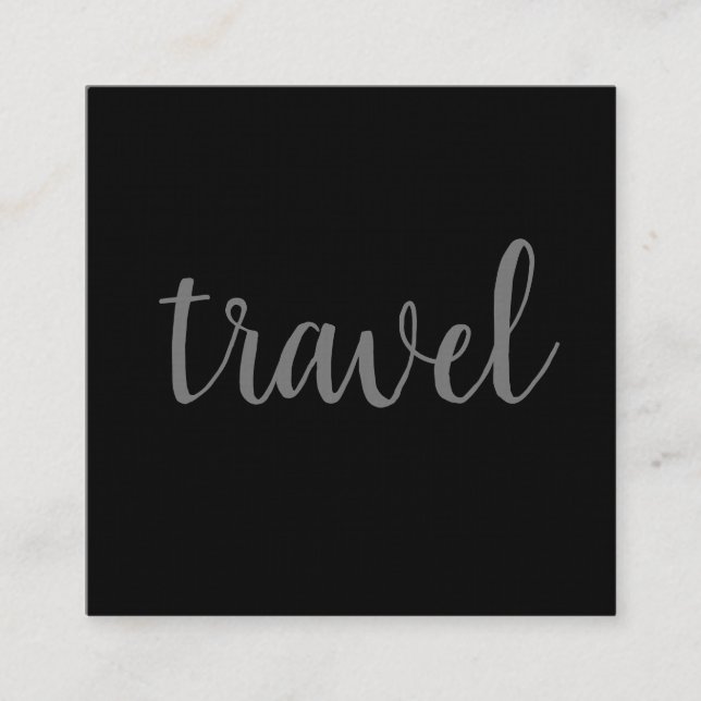 Linen Minimalistisch Black Modern Schlicht Travel  Quadratische Visitenkarte (Vorderseite)