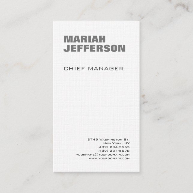 Linen Modern Minimalistisch Beruflich Visitenkarte (Vorderseite)