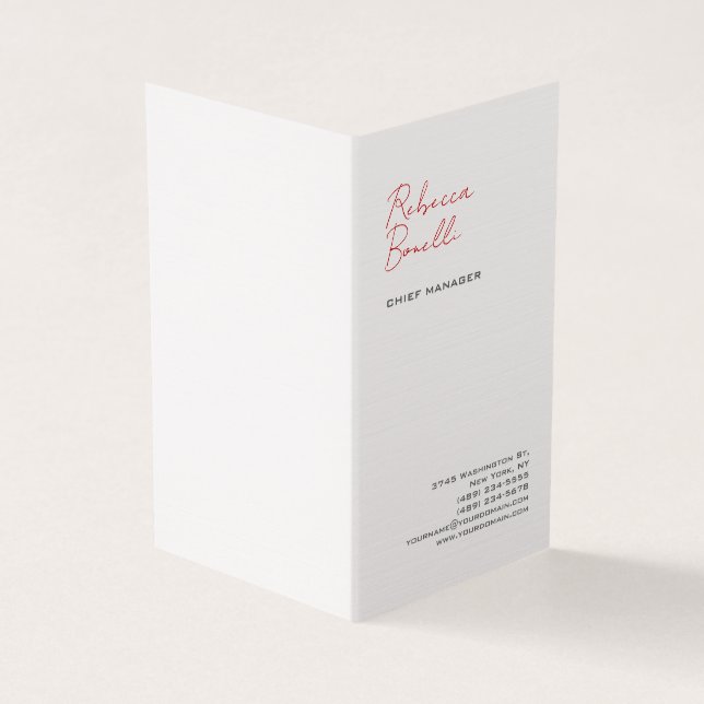 Linen Moderne Minimalistische Berufliche Kalligrap Visitenkarten (Vorderseite)