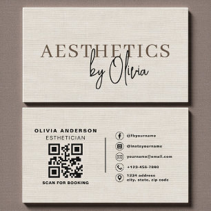 Linen-Neutral-Skincare-Esthetiker-QR-Code Visitenkarte