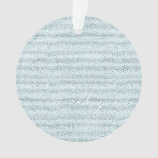 Linen Pastel Green Baby NAME Birthday Sweet (devant)