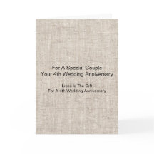 Linen Pattern Personalisiert 4. Hochzeitstag