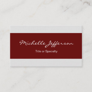 Linen Red Gray Lined Trendy Beruflich Modern Visitenkarte