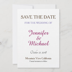 Linen Save the Date Hochzeit klassische Handschrif