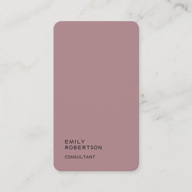 Linen Schlicht Dusty Rose Trendy Moderne Minimalis Visitenkarte (Vorderseite)