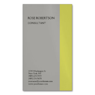 Linen Schlicht Grau Moderne Minimalistische Berufl Magnetische Visitenkarte