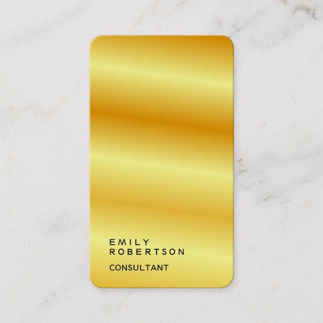 Linen Schlicht Trendy Moderne Minimalistische Gold Visitenkarte (Vorderseite)