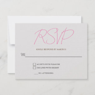 Linen Schlichte Hochzeitserie RSVP Antwortkarte