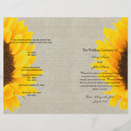 Linen Sunflower Rustic | Hochzeitsprogramm