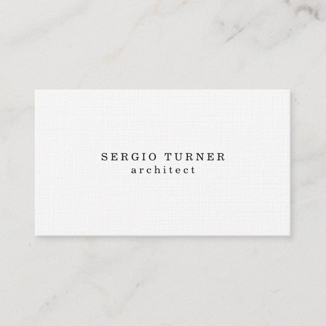 Linen Trendy Minimalistische Berufliche klassische Visitenkarte (Vorderseite)