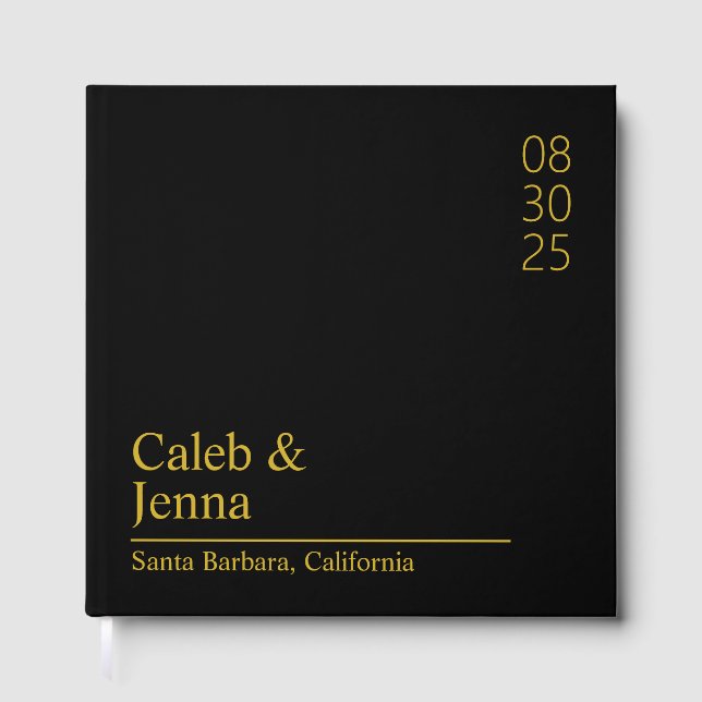 Linen Wedding Guest Book, Personalisiert Minimalis Gästebuch (Vorderseite)