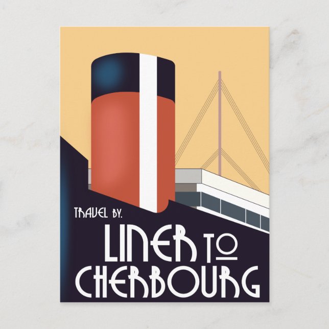 Liner nach Cherbourg Postkarte (Vorderseite)
