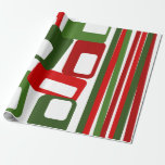 Lines and Rechtecke Geschenkpapier<br><div class="desc">This wrapping paper has a mid-century modern Christmas design of lines and rechtecke in retro shades of red and green.</div>