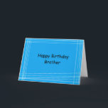Lines Brother Birthday Card Karte<br><div class="desc">Digitaldesign uneinheitlich abstrakter Linien auf blauem Hintergrund</div>
