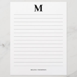 Lines Custom Initial & Name Personal Briefbogen