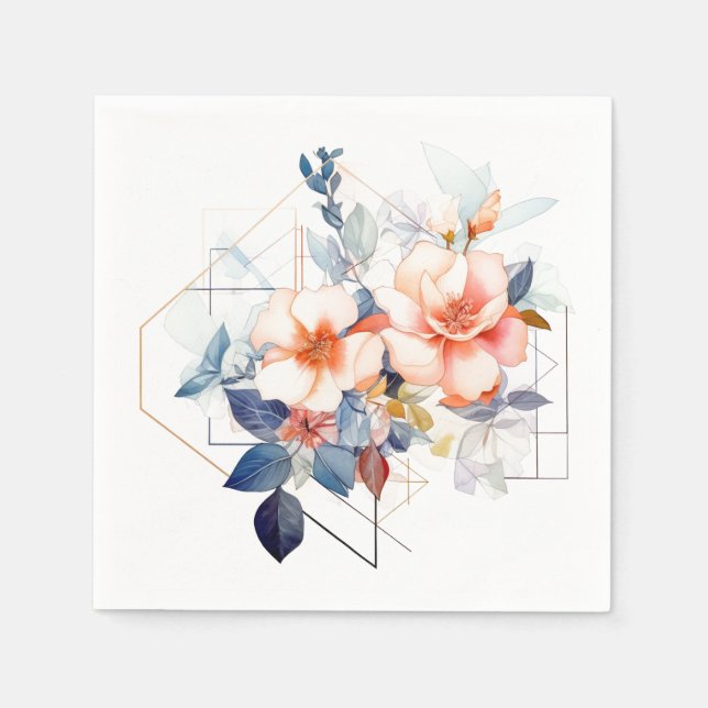 Lines&Flowers: Wedding Napkins Serviette (Vorderseite)