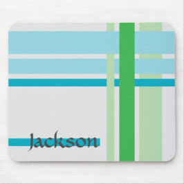 Lines in Blue and Lines in Green Mousepad