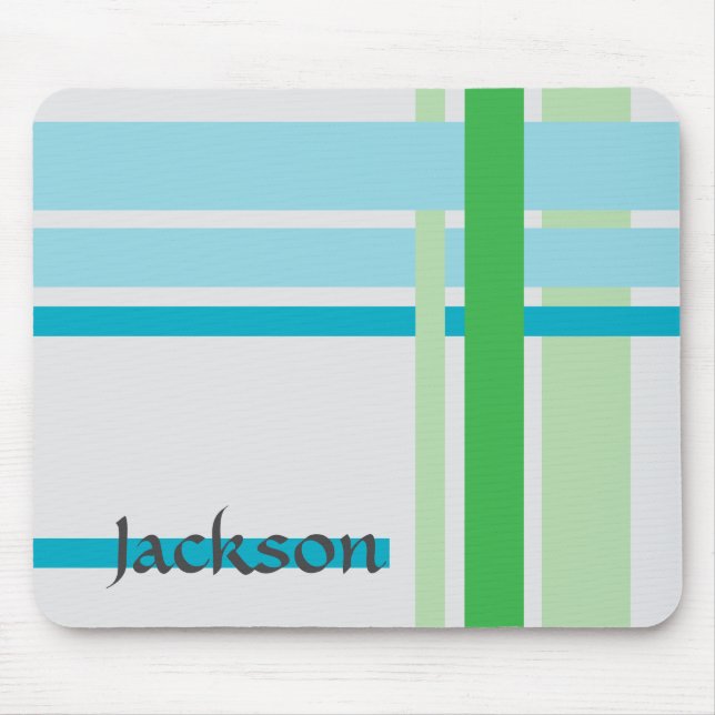 Lines in Blue and Lines in Green Mousepad (Vorne)