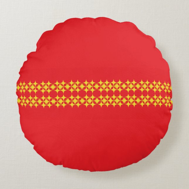 Lines of Stars Round Pillow Rundes Kissen (Vorderseite)