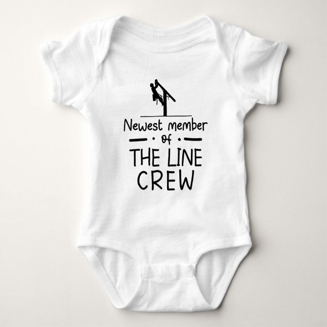 Lineworker Baby - Neuestes Mitglied der Line Crew Baby Strampler (Vorderseite)