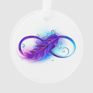 L'infini avec plume violette