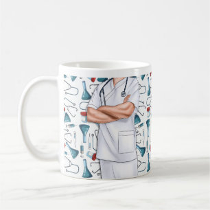 L'Infirmière Blanche Scrubs Personnalisé Café Mug